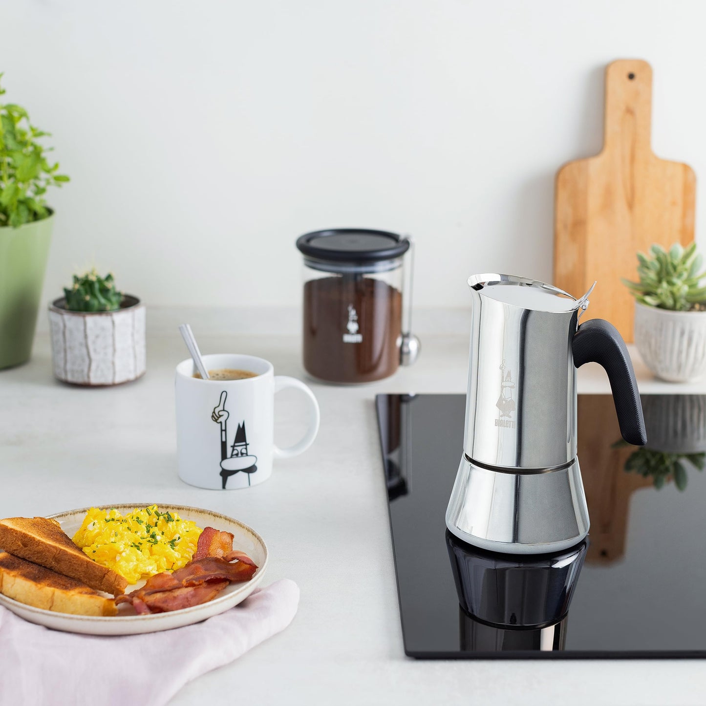 Espressokocher Edelstahl Induktion – 4 Tassen
