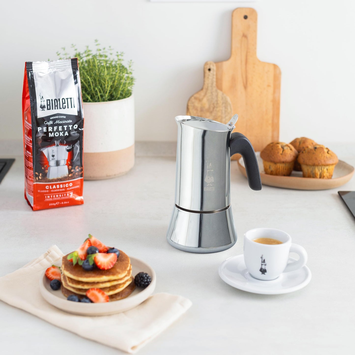 Espressokocher Edelstahl Induktion – 4 Tassen