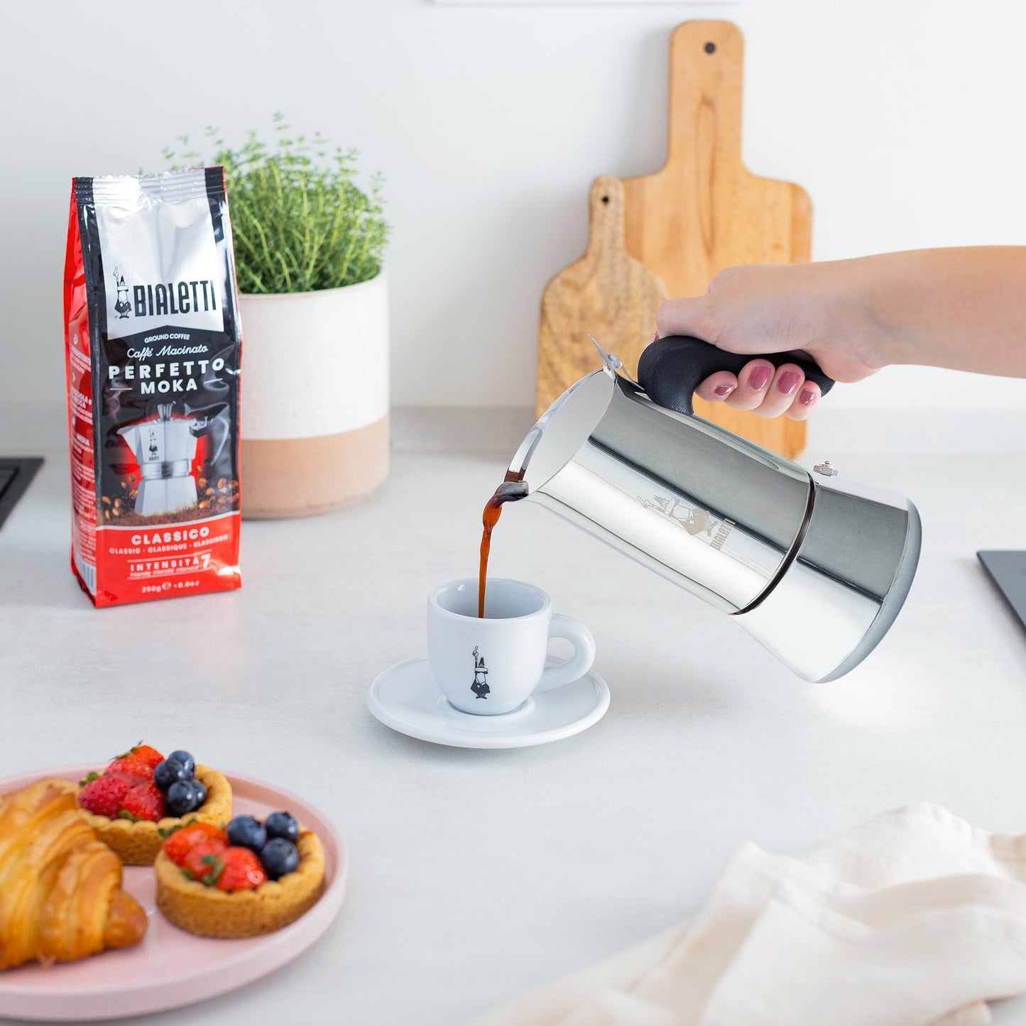Espressokocher Edelstahl Induktion – 4 Tassen